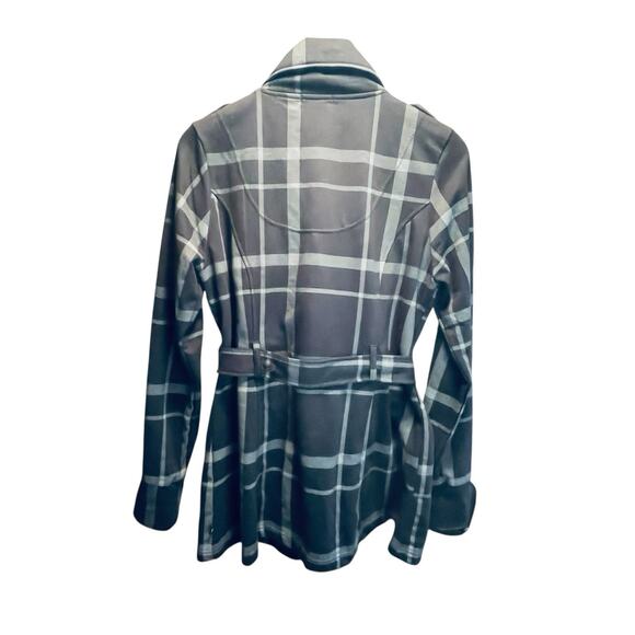 Self Esteem Jacket Double Breast Trench Coat Black-Gray Check Juniors Large Y2K - Picture 14 of 14